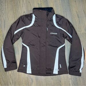 Spyder Women's Dark Brown and White Ski Jacket